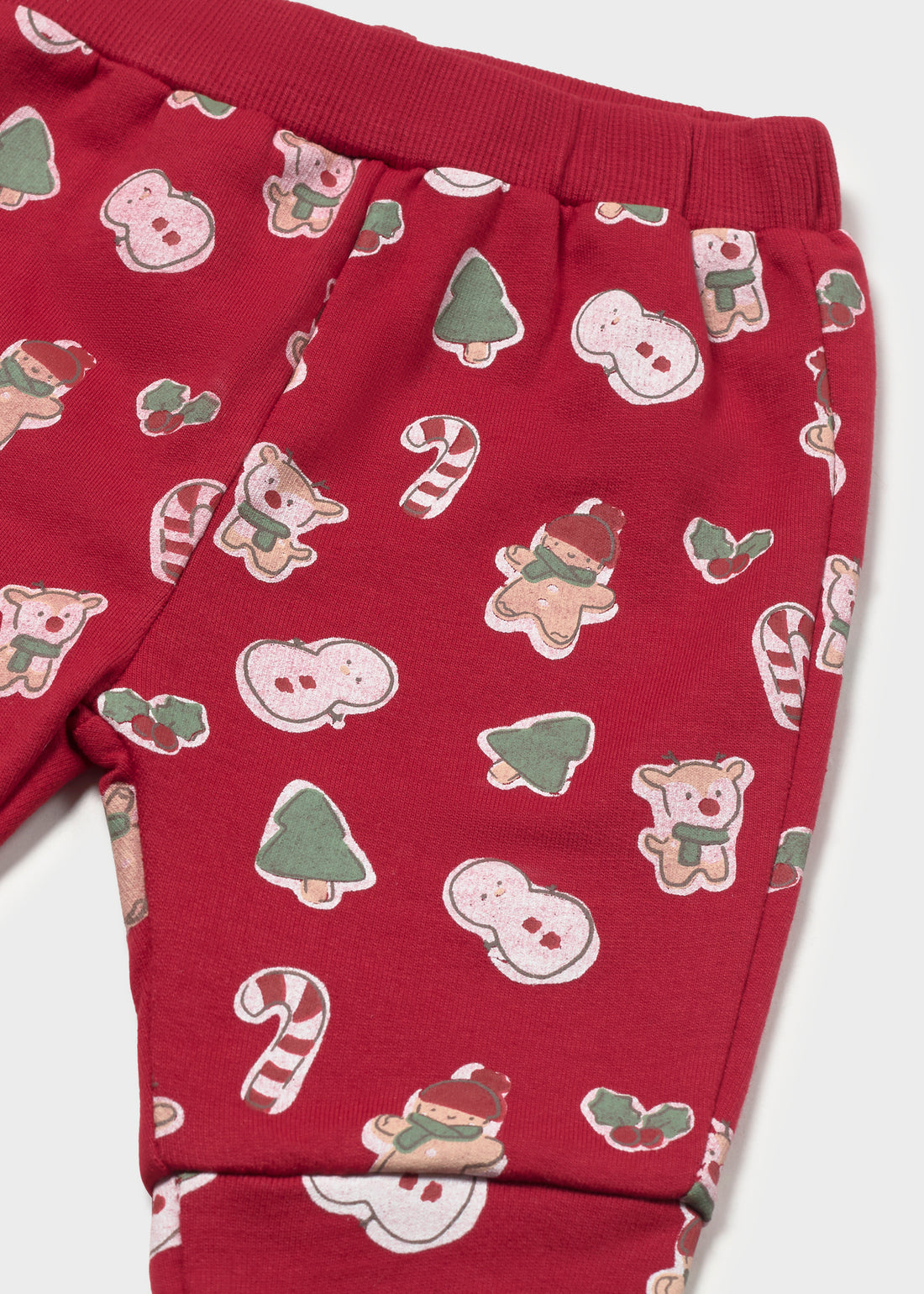 Mayoral Newborn Boy 3-Piece Set - Red close-up highlighting additional print, trim and construction details