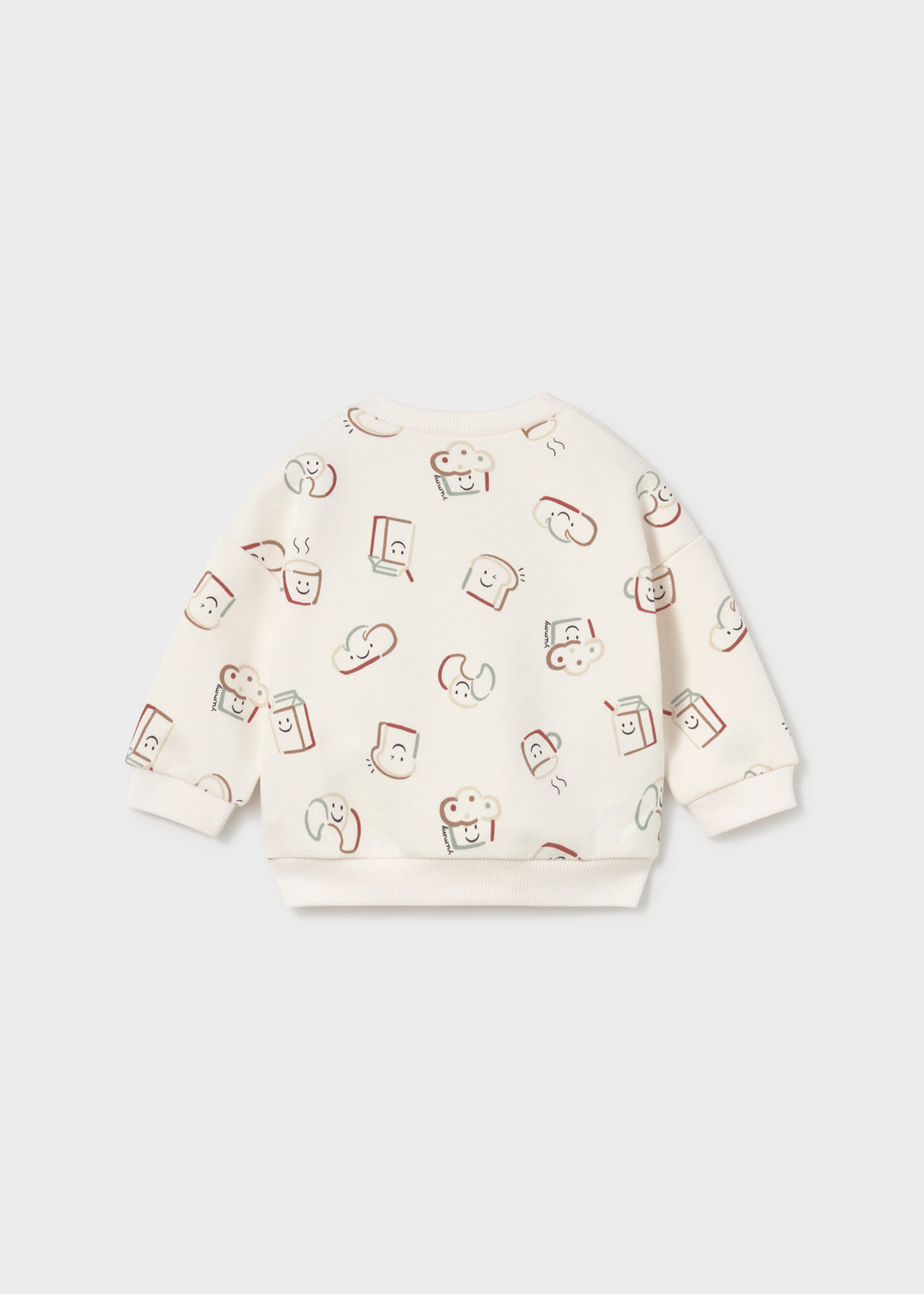 Mayoral Newborn Boy Sweatshirt - Talc shown from the back on a clean background