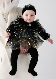 Mayoral Newborn Girl Dress with Headband - Black
