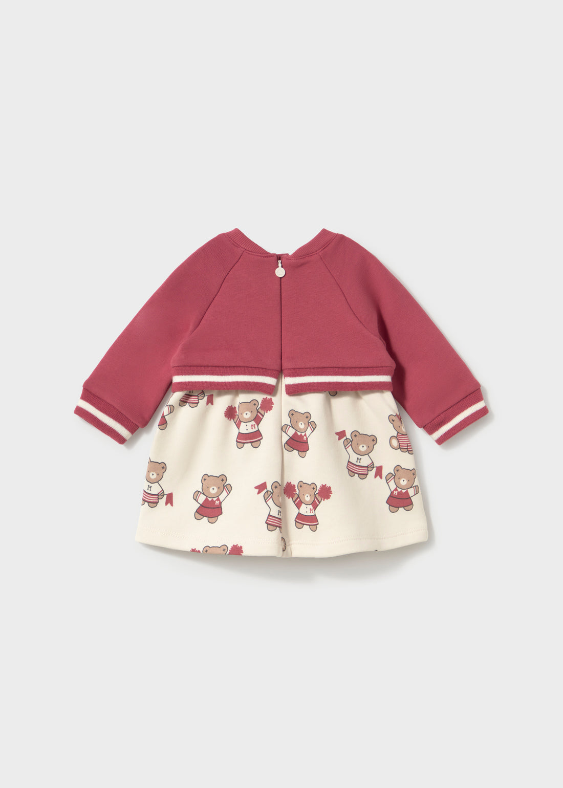 Mayoral Newborn Girl Printed Dress with Cardigan - Plum main coordinated piece shown separately