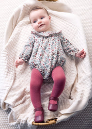 Mayoral Newborn Girl Printed Romper with Tights - Lily