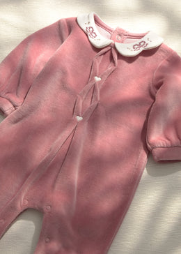 Mayoral Newborn Girl Wave Collar One-Piece - Cipria