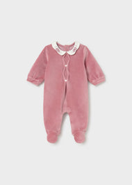 Mayoral Newborn Girl Wave Collar One-Piece - Cipria