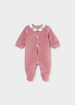 Mayoral Newborn Girl Wave Collar One-Piece - Cipria