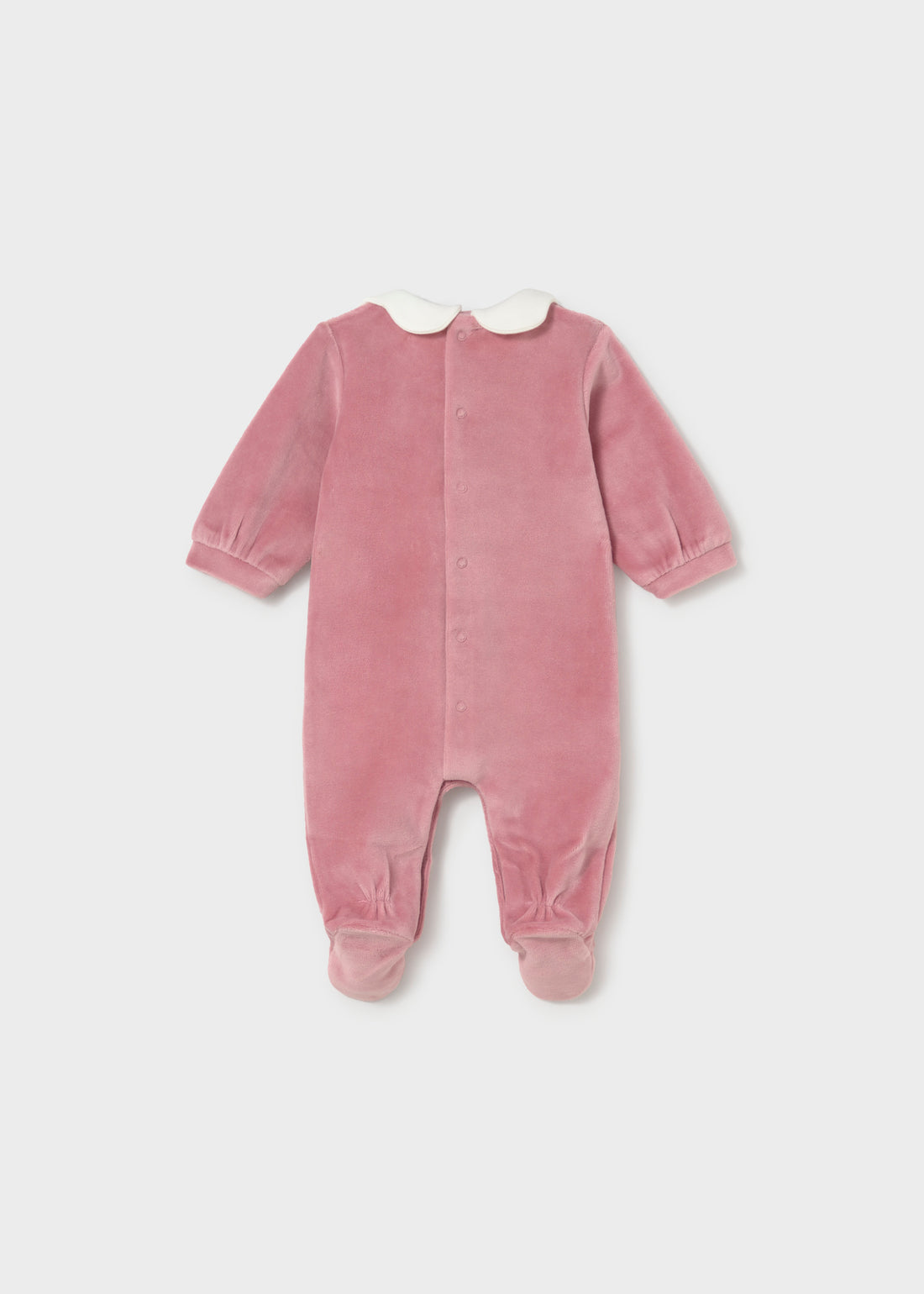 Mayoral Newborn Girl Wave Collar One-Piece - Cipria shown from the back on a clean background