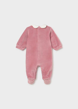 Mayoral Newborn Girl Wave Collar One-Piece - Cipria