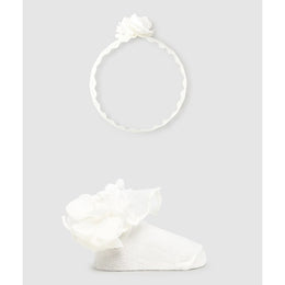 Mayoral Newborn Headband And Socks Set Natural