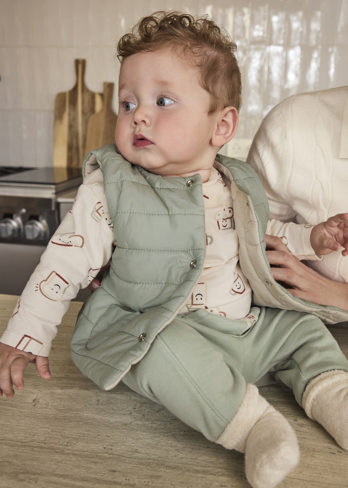 Mayoral Reversible Vest - Stone Jaspe