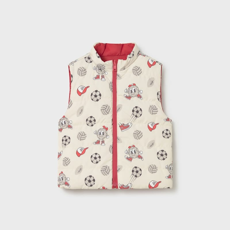 Mayoral Baby Reversible Vest Tomato