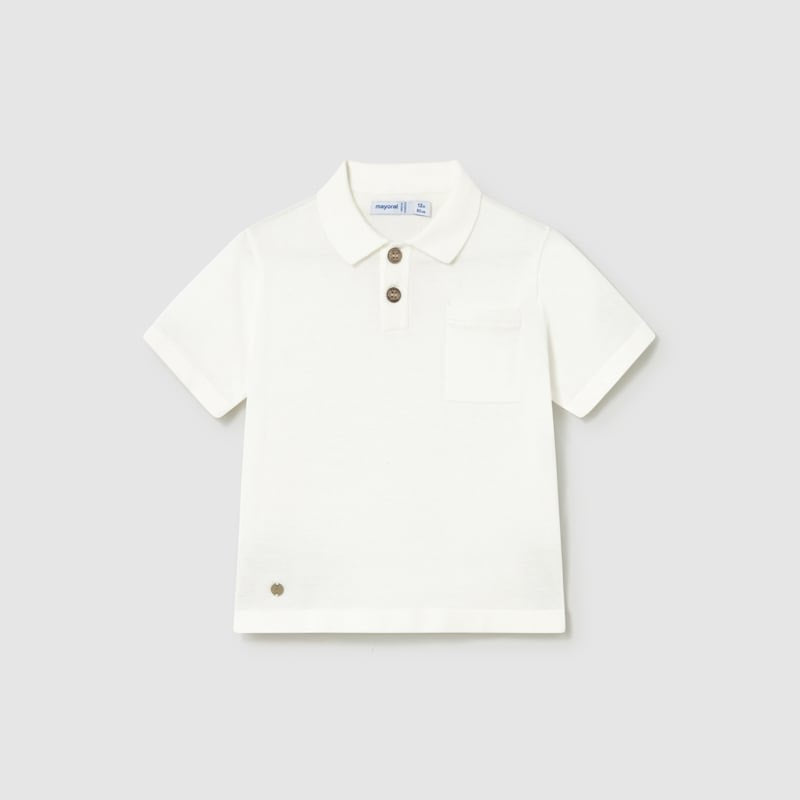 Mayoral S/s polo Cream View 1