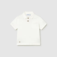 Mayoral Baby Short Sleeve Polo Cream