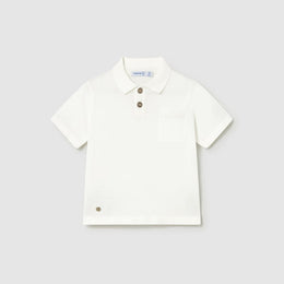 Mayoral Baby Short Sleeve Polo Cream