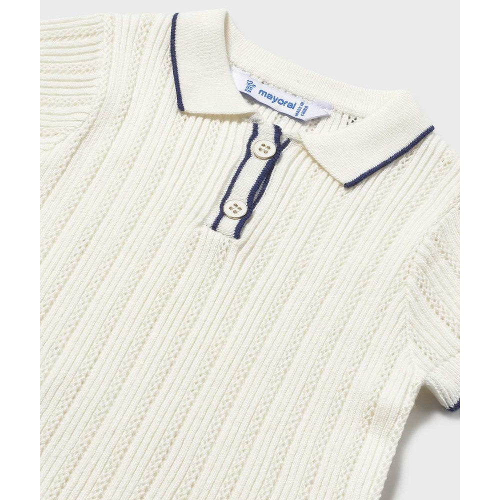 Mayoral Baby Short Sleeve Polo Natural, product view 2