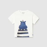 Mayoral Baby Short Sleeve T-Shirt Cream-Hippo