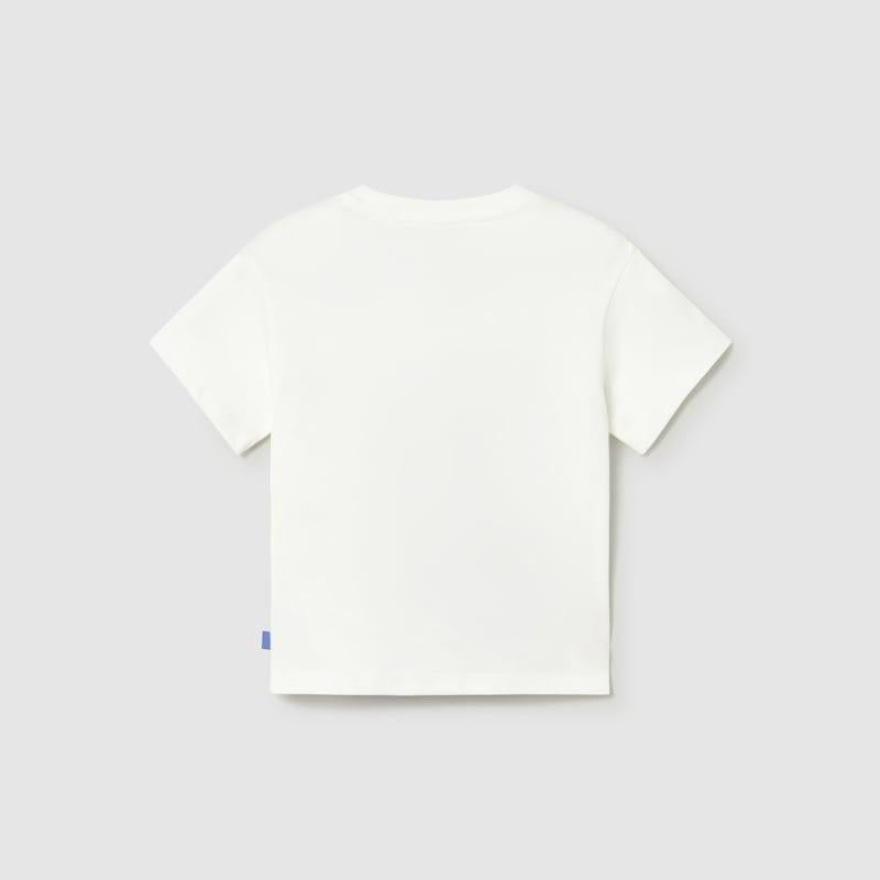 White t-shirt on a light gray background