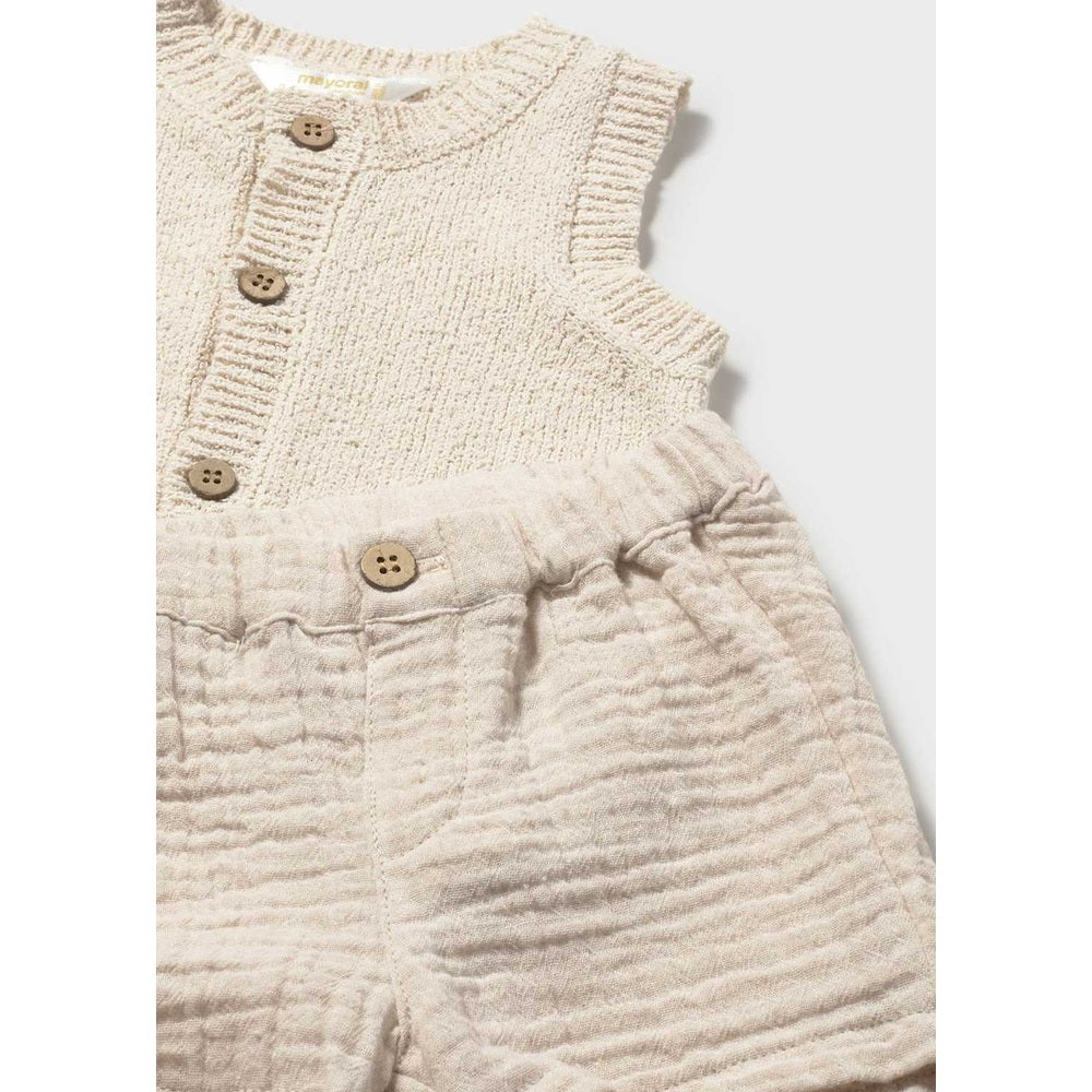Mayoral Baby Shorts & Vest Set Wheat, product view 5