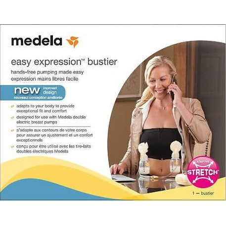Medela Easy Expression Bustier Black nursing bra for hands-free pumping, maternity wear