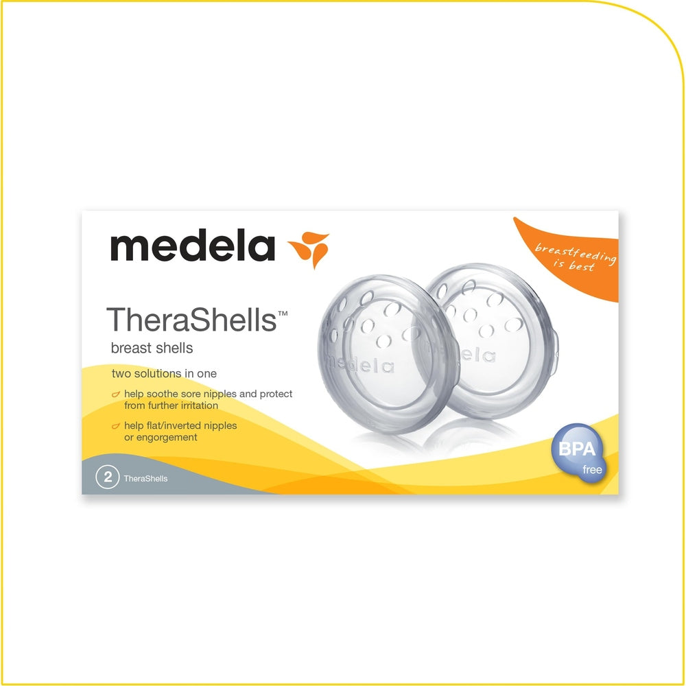 Medela TheraShells breast shields, clear silicone nursing shields (2), BPA free