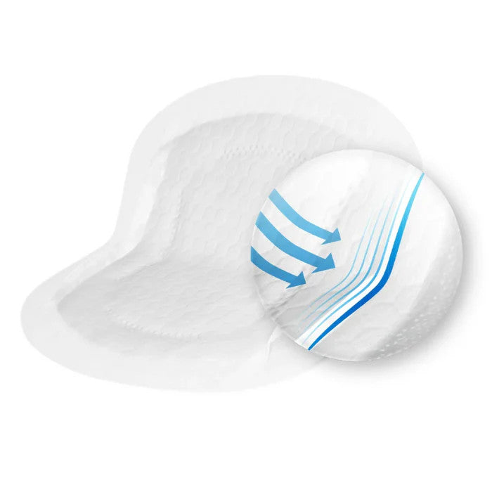 Medela Ultra-Breathable Nursing Pads X120, white with blue airflow arrows, MEDELA nursing accessory