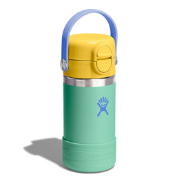 Hydro Flask Kids 12 oz Wide Mouth Bottle With Covered Straw Cap And Boot