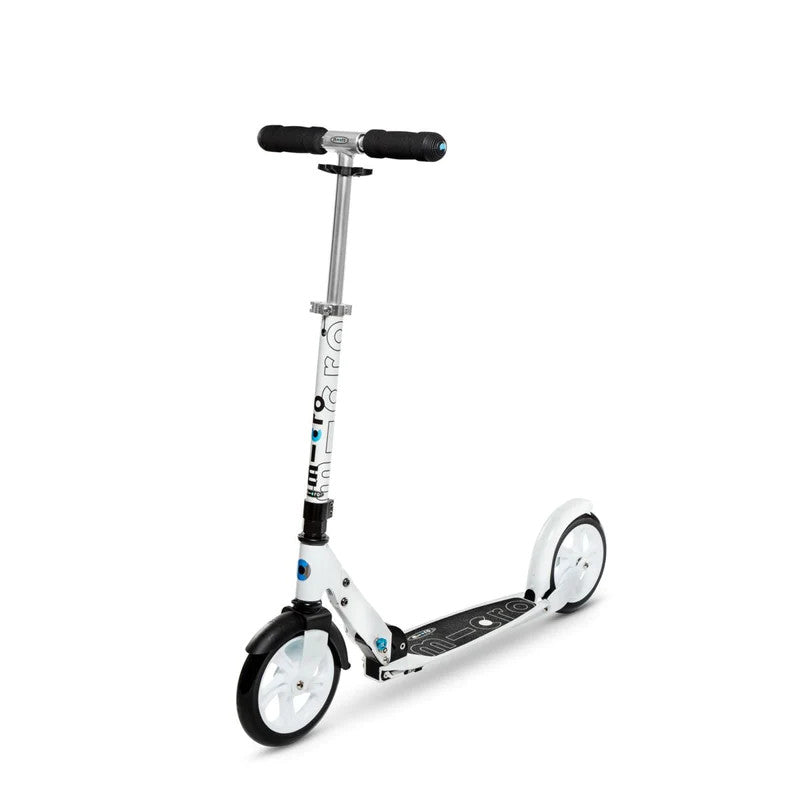 Micro Classic White Scooter, white deck with black grip handles and MICRO branding