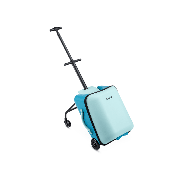 Micro Luggage Eazy Allrounder suitcase on wheels with turquoise hard shell and extendable handle