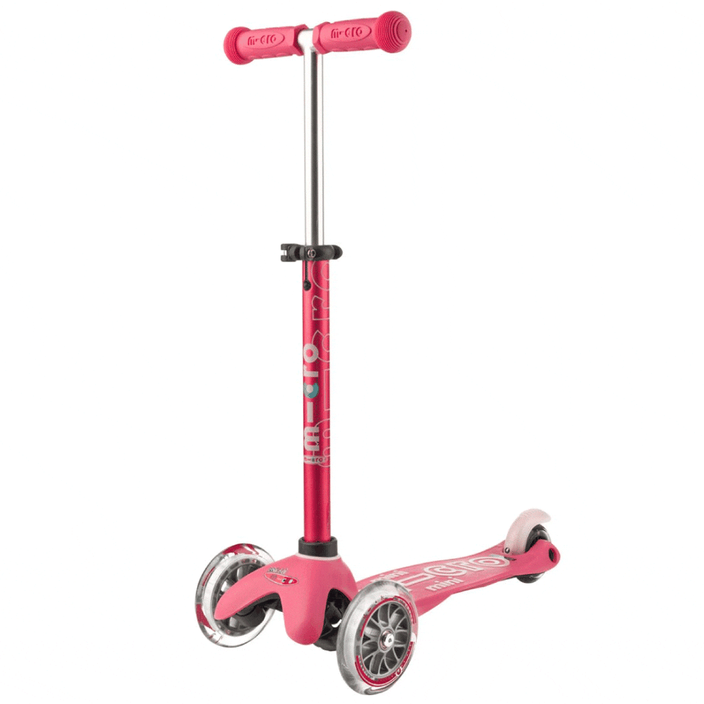 Micro Mini Deluxe LED Scooter pink three-wheel kids scooter with LED wheels and adjustable handlebar