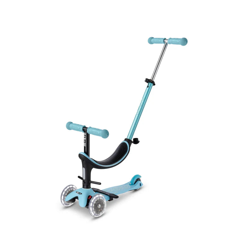 Micro Mini2Grow turquoise scooter by MICRO with adjustable handlebar and three wheels