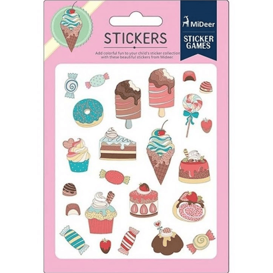 MIDEER Colourful ice cream stickers sheet for kids with dessert designs