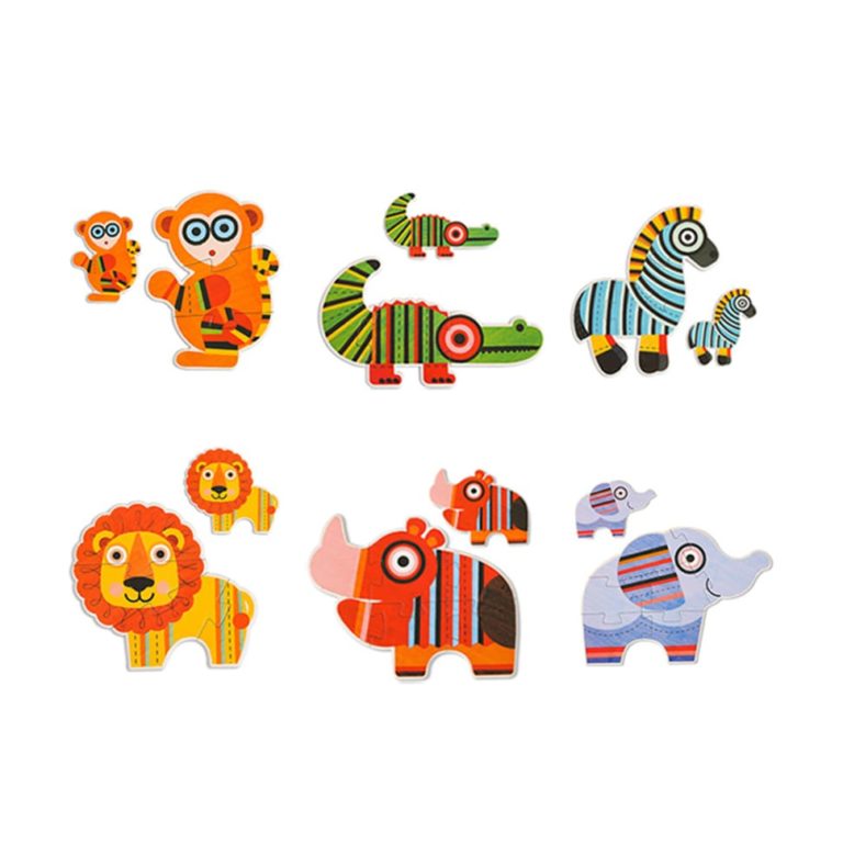 MIDEER My First Puzzle Animal nine-piece set of colorful wooden animals