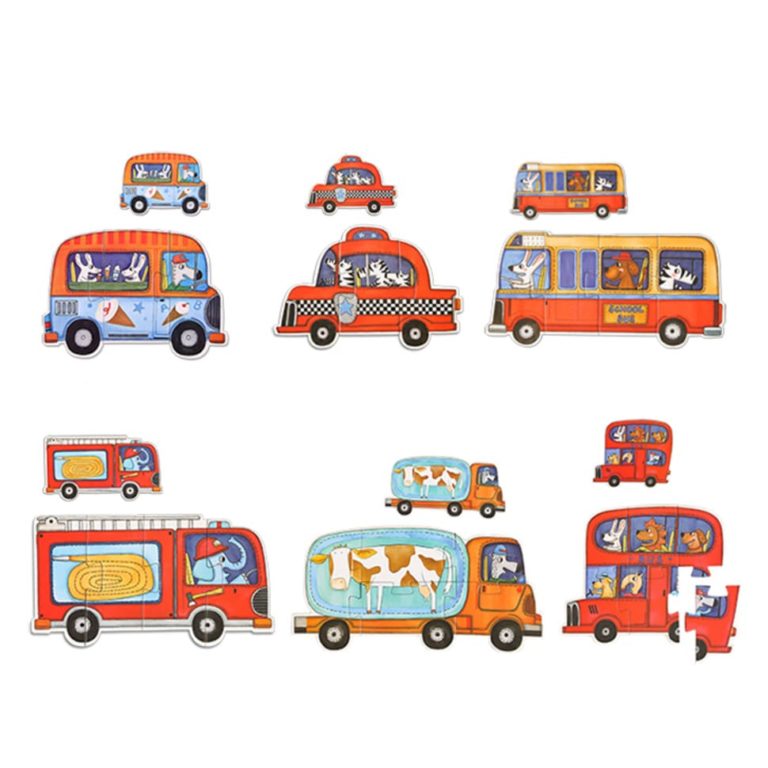 MIDEER My First Puzzle Traffic set of 9 colorful toy vehicles for toddlers