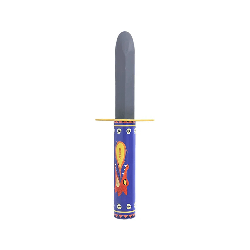 Mideer retractable plastic dagger Chevalier toy with blue handle and yellow guard