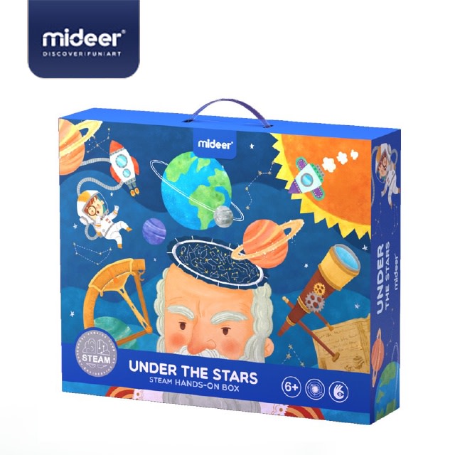 Under The Stars STEM Box by MIDEER; space-themed educational toy in a blue box