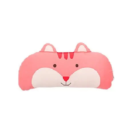 MILO & GABBY Long Pillowcase pink fox face, laid flat to reveal playful bedtime motif.