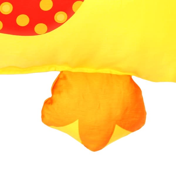 Milo & Gabby kids pillowcase in bright yellow fabric with orange flower detail