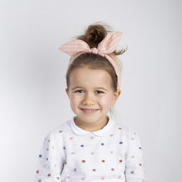 Mimi & Lula Pink Stripe Coco Bow Alice Band