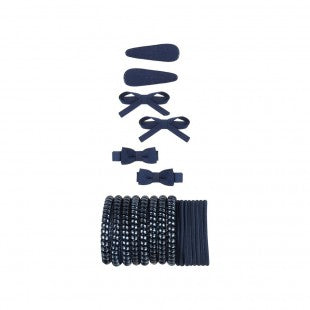 Mimi & Lula School Pack Navy hair accessory set: navy bows, headbands and elastic hair ties (multiple pieces)