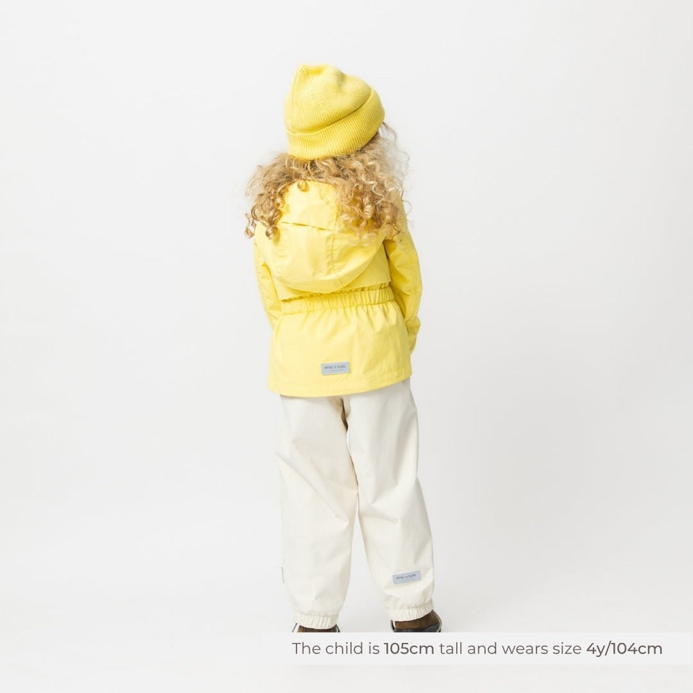 MINI A TURE Mini A Ture Matalgea Fleece Lined Jacket Dusky Citron elastic gathered hem and hood from back img 4/7