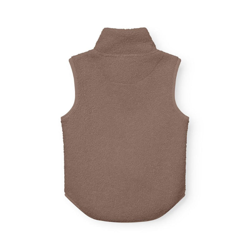 Mini A Ture Matbattal teddy fleece vest in grey-brown for babies and toddlers