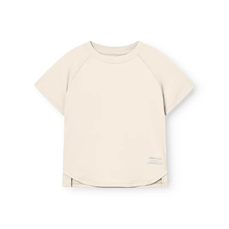MINI A TURE Mini A Ture Matbjergi T-Shirt GRS Papyrus White raglan sleeves with curved hem and small label patch img 5/6