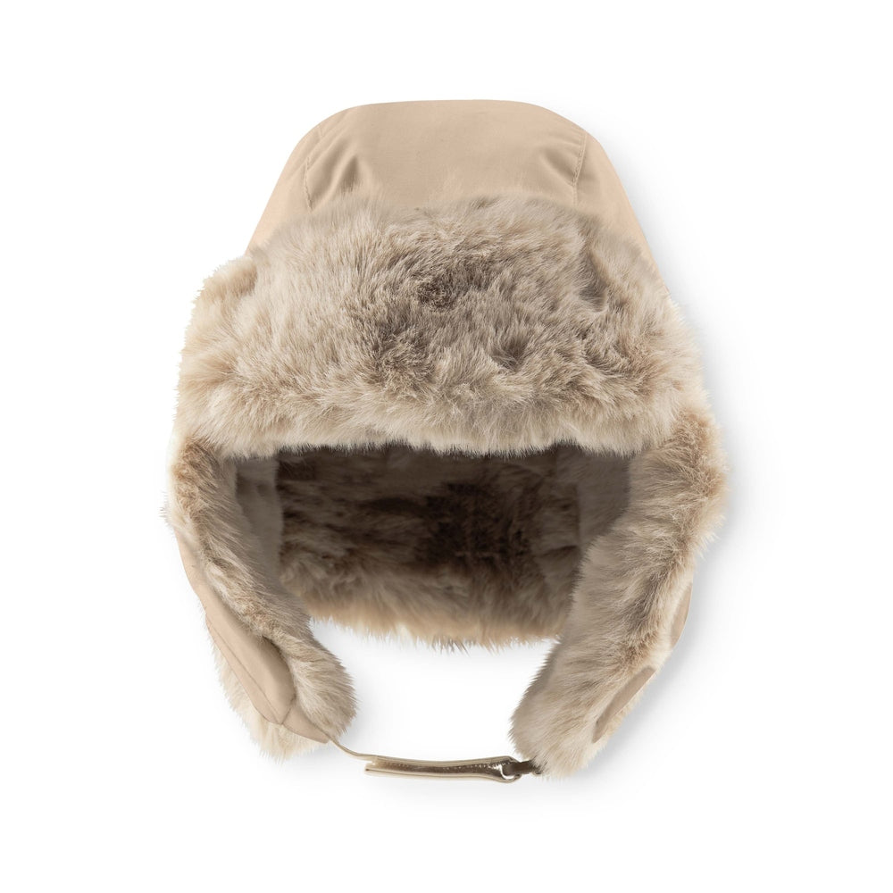 MINI A TURE Savannah Tan Teddy Lined Winter Hat with plush fur ear flaps