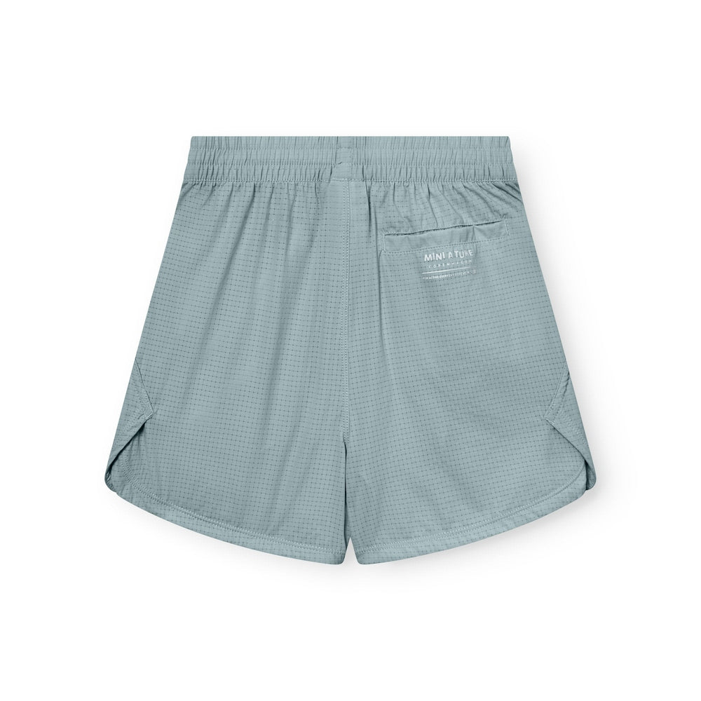 Mini A Ture Matelvart Shorts in Arona Blue with back pocket and curved hems.