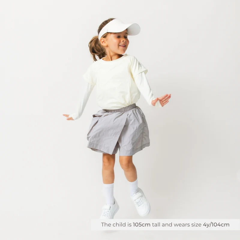 MINI A TURE Mini A Ture Matguri Skirt GRS Gull Purple elastic waistband with reflective side detail img 4/6