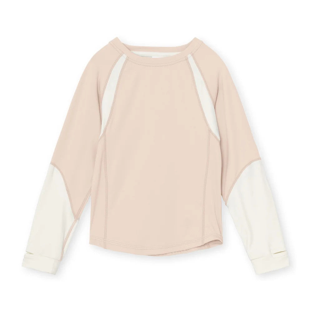 MINI A TURE Matlendi Long Sleeve Shirt Grs Rose Dust with white panels, displayed flat.