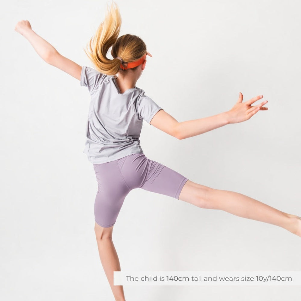 MINI A TURE Mini A Ture Matsika Cycling Shorts GRS Gull Purple Mid-thigh length fitted athletic style with smooth stretch fabric img 1/3