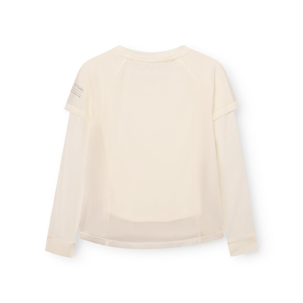 Mini A Ture Matstalia LS UV T-Shirt in Papyrus White back view