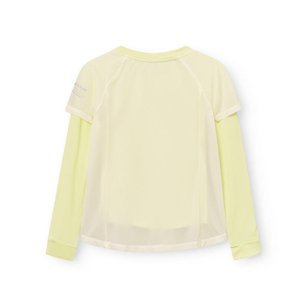 Mini A Ture Matstalia LS UV T-Shirt in Wheat Yellow two-tone with cream body and pale-yellow sleeves