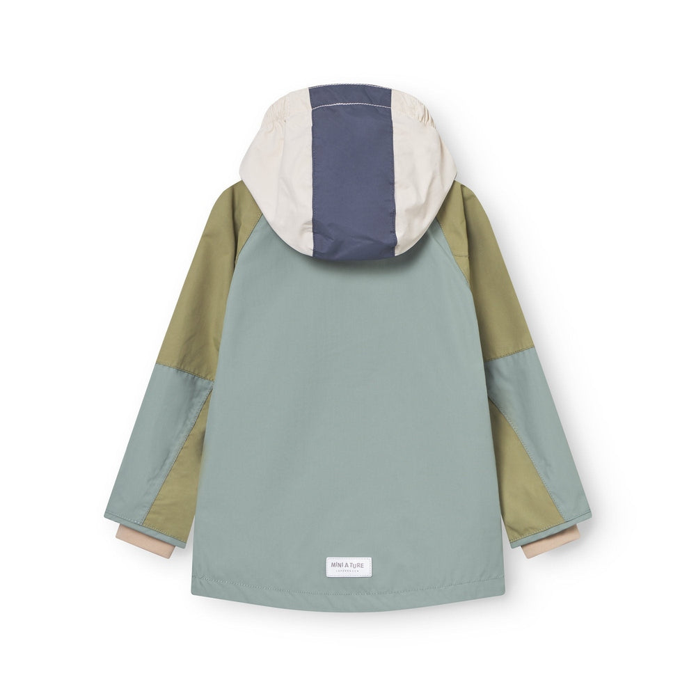 MINI A TURE Mini A Ture Matvalon Jacket Granite Green Colorblock paneling with multi-color contrasting hood img 5/6