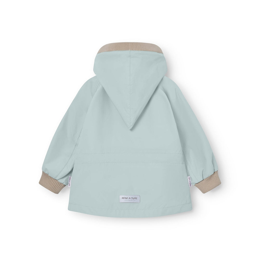 MINI A TURE Mini A Ture Matwai Fleece Lined Jacket Cloud Blue Contrasting beige ribbed collar, cuffs and hem img 2/6