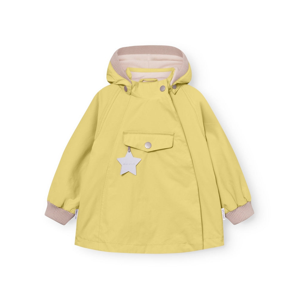 MINI A TURE Mini A Ture Matwai Fleece Lined Jacket Dusky Citron Chest pocket with snap closure and white star charm img 4/6